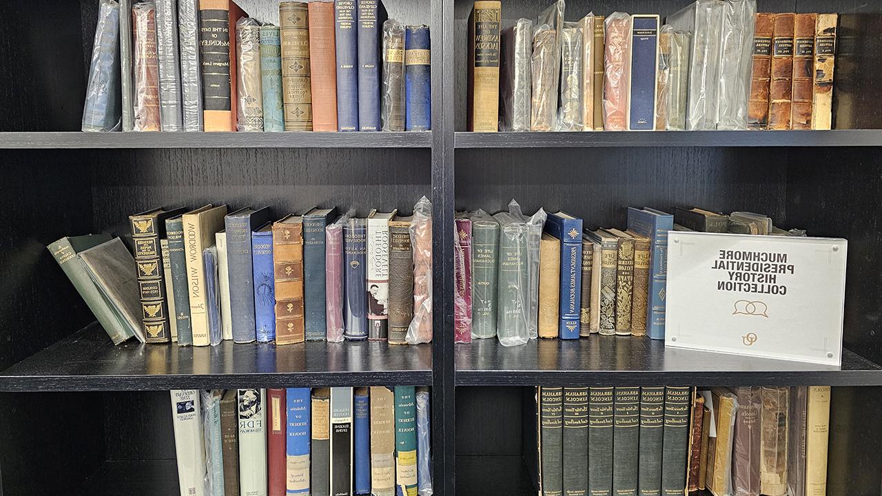 Books in the Muchmore Presidential History Collection.